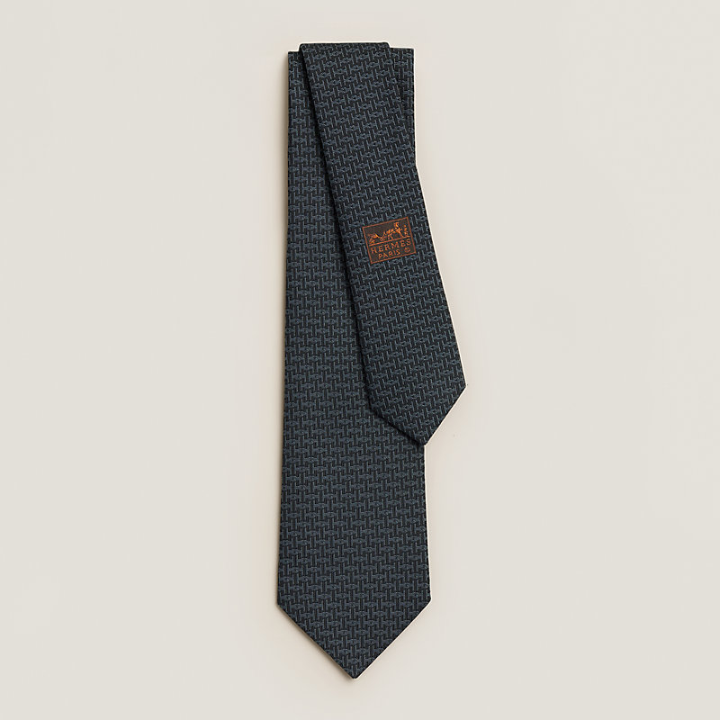 シルクタイ 7 cm 《Hマラン》 - ブラック | Hermès - エルメス-公式サイト